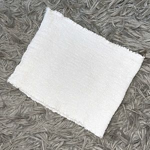 Brandy Melville white scrunched crop top